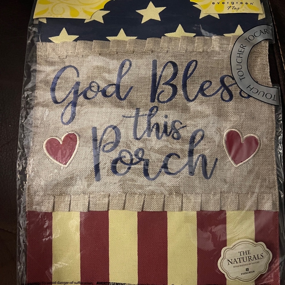 God Bless this Porch Garden Flag